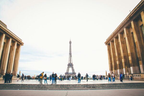 people standing while watching Eiffel tower