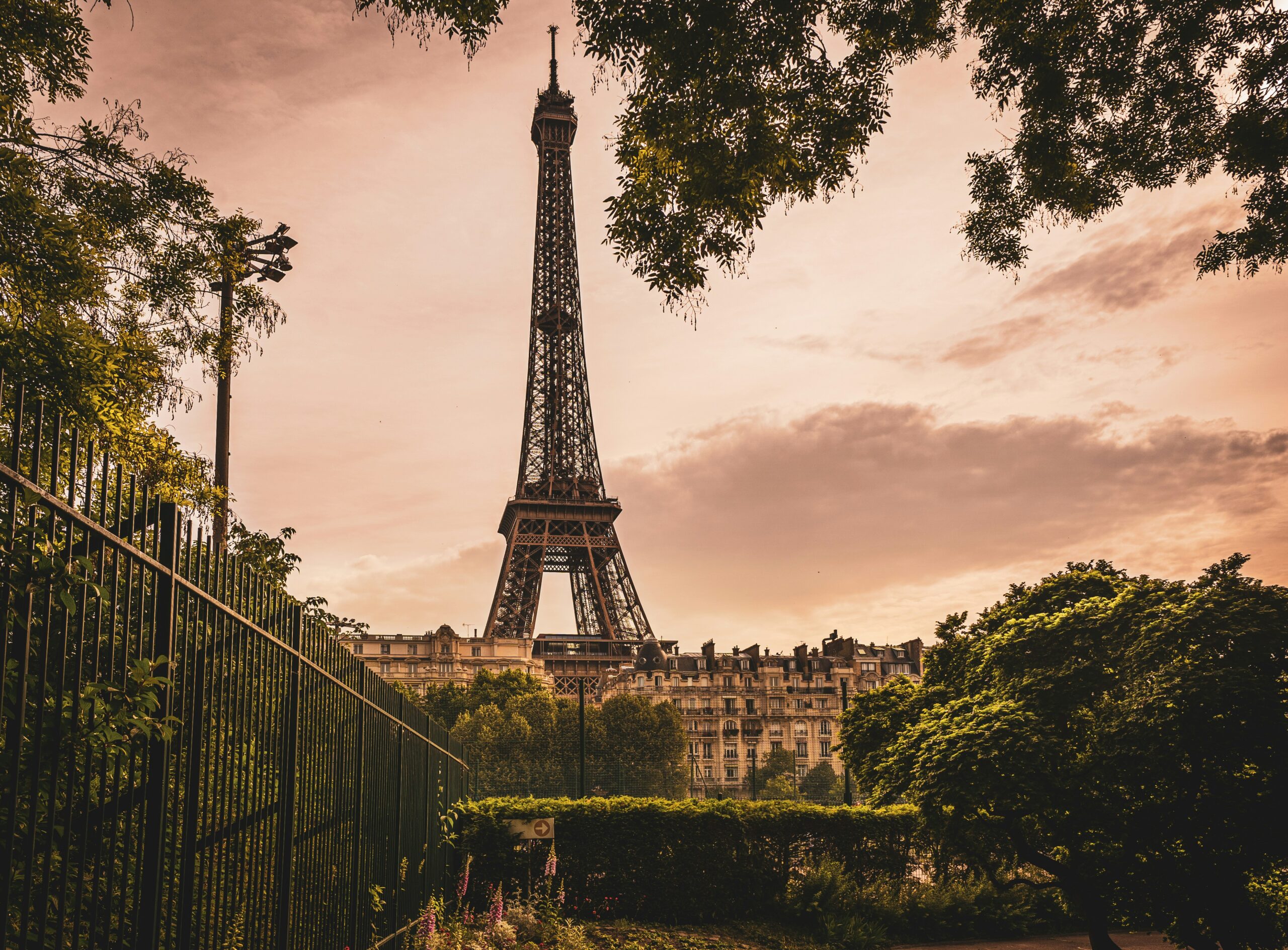 Eiffel Tower under gray sky