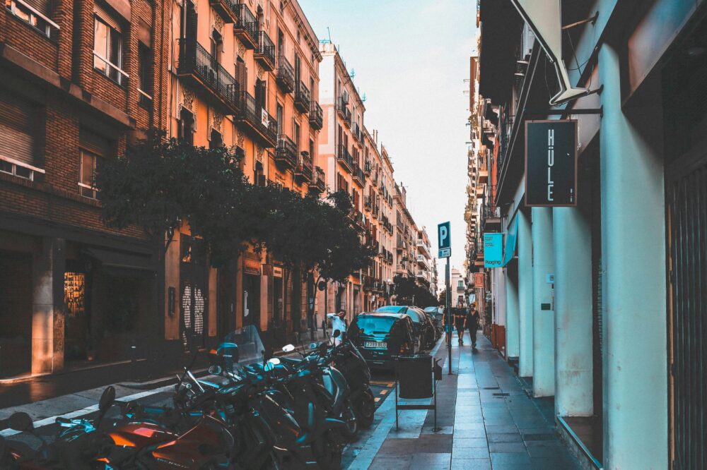 What are the best areas for leather goods shopping in Barcelona?