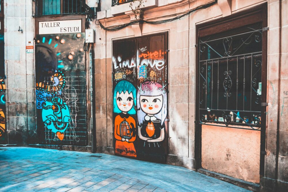 What are the best areas for street art and graffiti in Barcelona?