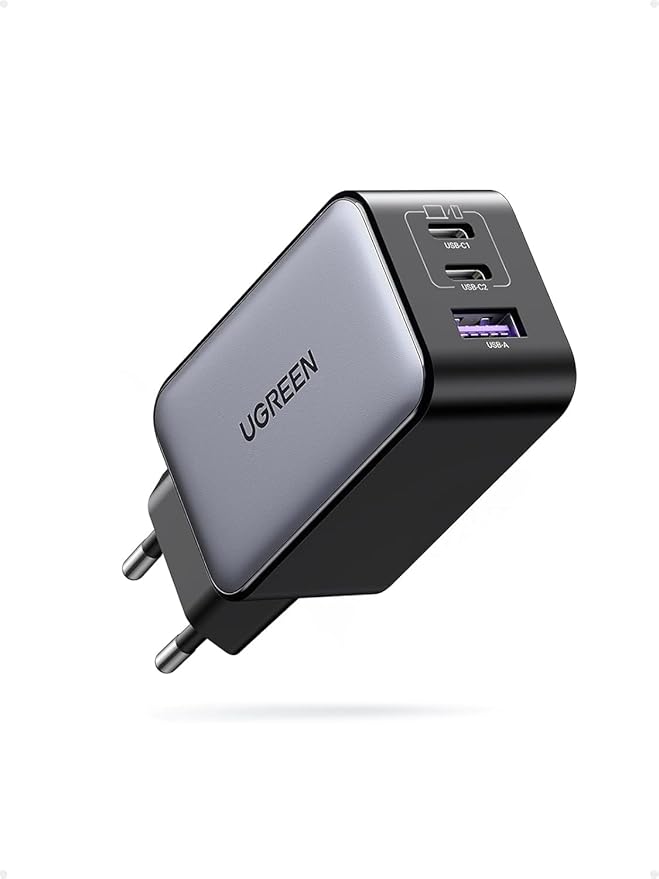 UGREEN Nexode 65W USB C Fast Charger 3 Ports GaN USB C Plug Compatible with iPhone 17 Pro Max Air 16 15 14 13 12 Galaxy S26 S25 S24 A16 Pixel 10 9 iPad MacBook Air Pro Neo M5 M4 M3 M2 M1 (Black) : Amazon.fr: Computers