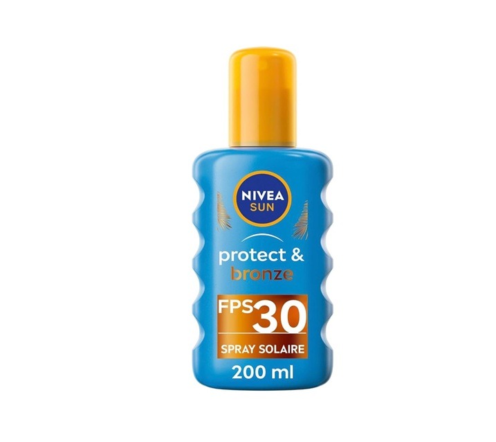 NIVEA SUN Spray solaire activateur de bronzage Protect & Bronze FPS 30 (1 x 200 ml), huile solaire avec protection UVA/UVB pour un hâle naturellement bronzé : Amazon.fr: Beauté et Parfum