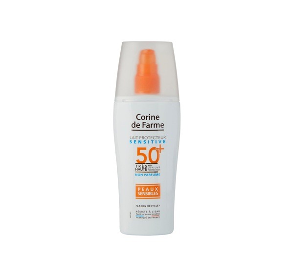 Corine de Farme - Lait Protecteur SPF50+ Sensitive - Haute Protection Solaire Visage et Corps - Monoï de Tahiti - Hypoallergénique - Peaux Sensibles - 150 ml - Fabrication Française : Amazon.fr: Beauté et Parfum