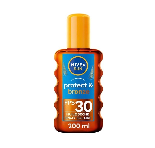 NIVEA SUN - Spray Huile Sèche Activateur De Bronzage Protect & Bronze FPS 30 - Protection Solaire & Teint Hâlé - Extrait Naturel De Pro-Mélanine - Absorption Rapide - Peaux Normales - 200 ml : Amazon.fr: Beauté et Parfum