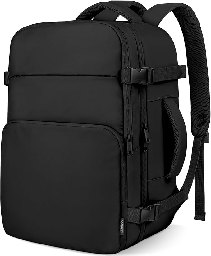 ZOMFELT Cabin Luggage 40 x 30 x 20 cm, 24 L Travel Backpack for Wizzair Eurowings Ryanair, Waterproof Cabin Bag Airplane 40 x 30 x 20 cm Women's Men's Travel Bag, Cabin Backpack for 15 Inch PC, Black : Amazon.fr: Fashion