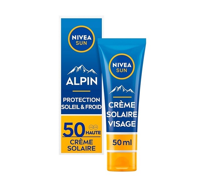 NIVEA SUN Crème Solaire Alpin FPS 50 – Protection UVA/UVB 50ml