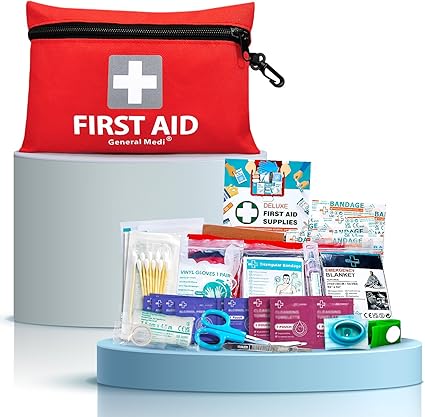 General Medi First Aid Kit 92 Items for Home, Vehicle, Travel, Office, Workplace, Hiking, Survival and Outdoors (Red) : Amazon.fr: Sports & Outdoors