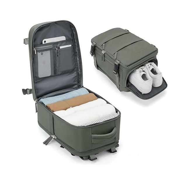BJLFS Bagage Cabine 40x30x20 pour Ryanair Sac à Dos Voyage Cabine Avion 20L Bagage à Main 40x20x25 Petit Sac à Dos Ordinateur Portable 14 Pouces Homme Femme,Vert : Amazon.fr: Mode