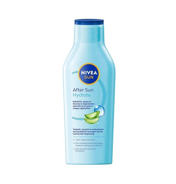 NIVEA SUN - Lait Après Soleil Hydratant - Aloe Vera Bio à l'Acide Hyaluronique - 400ml : Amazon.fr: Beauté et Parfum