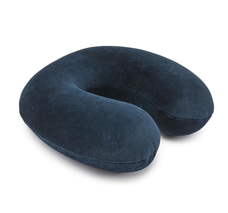 Amazon Basics Semi-Circular, Memory Foam Neck Cushion, Navy Blue : Amazon.fr: Fashion