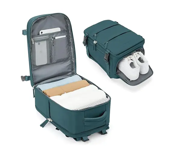 BJLFS Bagage Cabine 40x30x20 pour Ryanair Sac à Dos Voyage Cabine Avion 20L Bagage à Main 40x20x25 Petit Sac à Dos Ordinateur Portable 14 Pouces Homme Femme,Paon Bleu : Amazon.fr: Mode