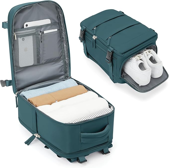BJLFS Bagage Cabine 40x30x20 pour Ryanair Sac à Dos Voyage Cabine Avion 20L Bagage à Main 40x20x25 Petit Sac à Dos Ordinateur Portable 14 Pouces Homme Femme,Paon Bleu : Amazon.fr: Mode