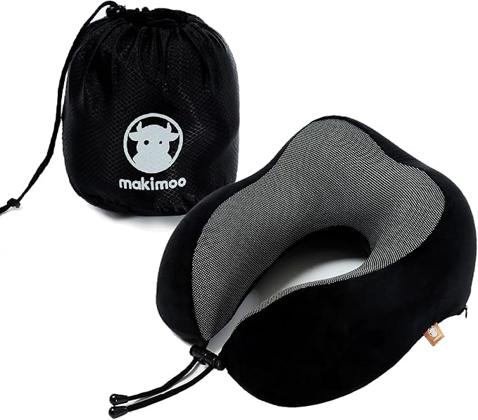 Memory Foam Travel Pillow, Neck Pillow with 360 Degree Headrest, Comfortable and Lightweight, Ideal for Sleeping on Airplane, Car, Train, Bus and at Home (Black) : Amazon.fr: Home & Kitchen