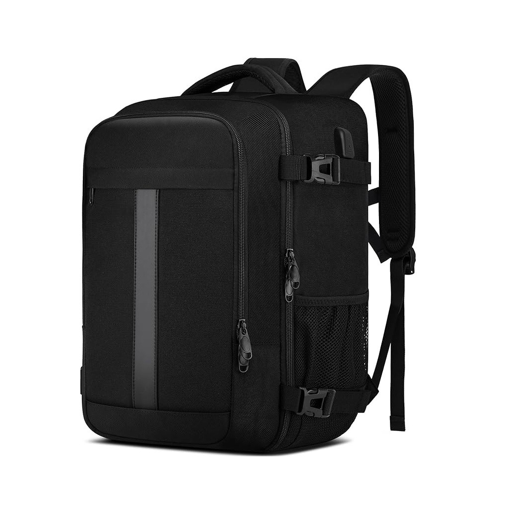 Cabin Luggage 40 x 30 x 20 for Ryanair Travel Cabin Airplane for Wizzair Eurowings 24L Bag 40 x 30 x 20 Hand Luggage with USB Charging Port Backpack Laptop 14 Inches Men Women Black : Amazon.fr: Fashion