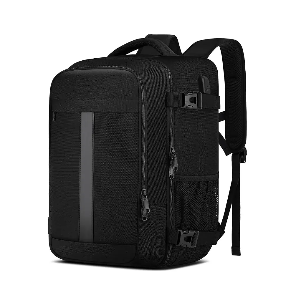 Cabin Luggage 40 x 30 x 20 for Ryanair Travel Cabin Airplane for Wizzair Eurowings 24L Bag 40 x 30 x 20 Hand Luggage with USB Charging Port Backpack Laptop 14 Inches Men Women Black : Amazon.fr: Fashion
