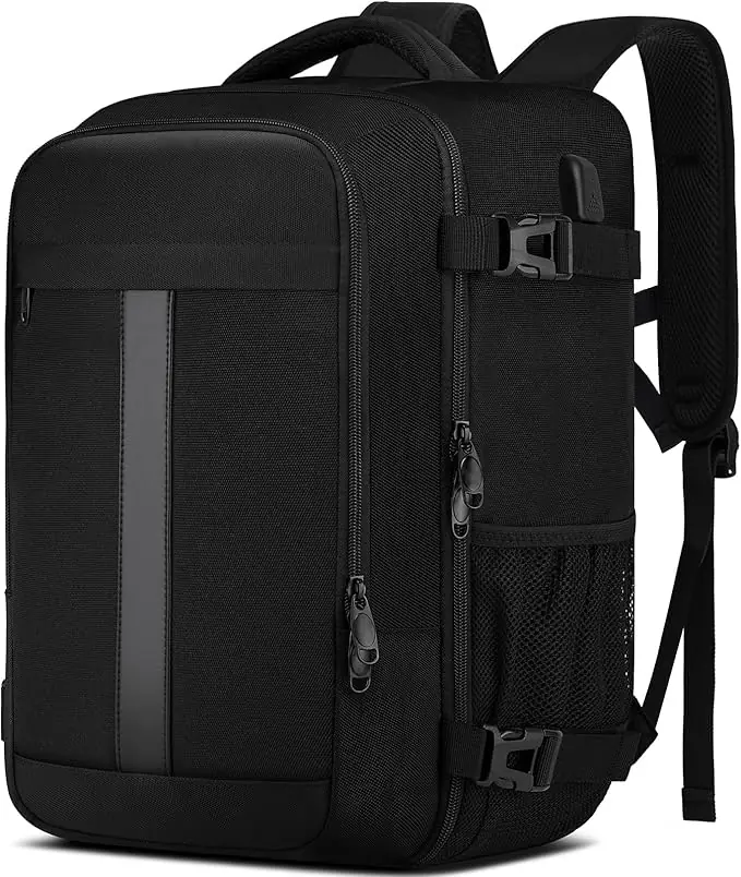 Cabin Luggage 40 x 30 x 20 for Ryanair Travel Cabin Airplane for Wizzair Eurowings 24L Bag 40 x 30 x 20 Hand Luggage with USB Charging Port Backpack Laptop 14 Inches Men Women Black : Amazon.fr: Fashion