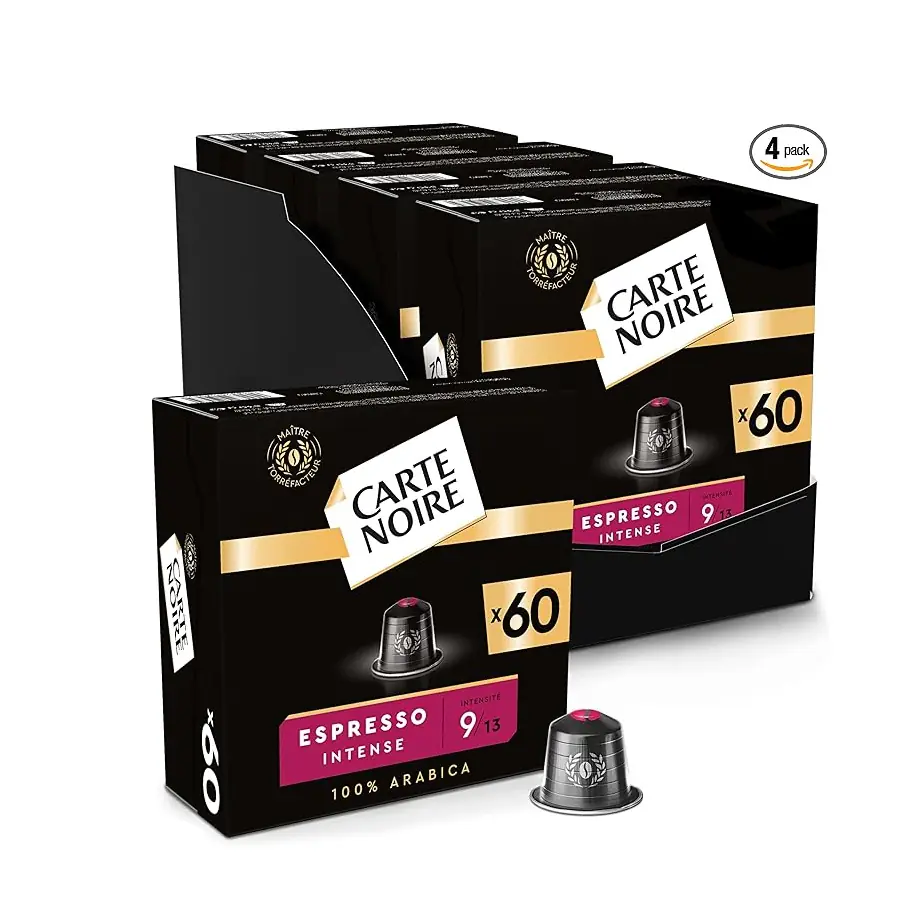CARTE NOIRE - Capsules de Café Espresso Intense N°9 Compatibles Nespresso® - Café Arabica - Lot de 4 x 60 Capsules Aluminium - Fabriqué en France : Amazon.fr: Epicerie