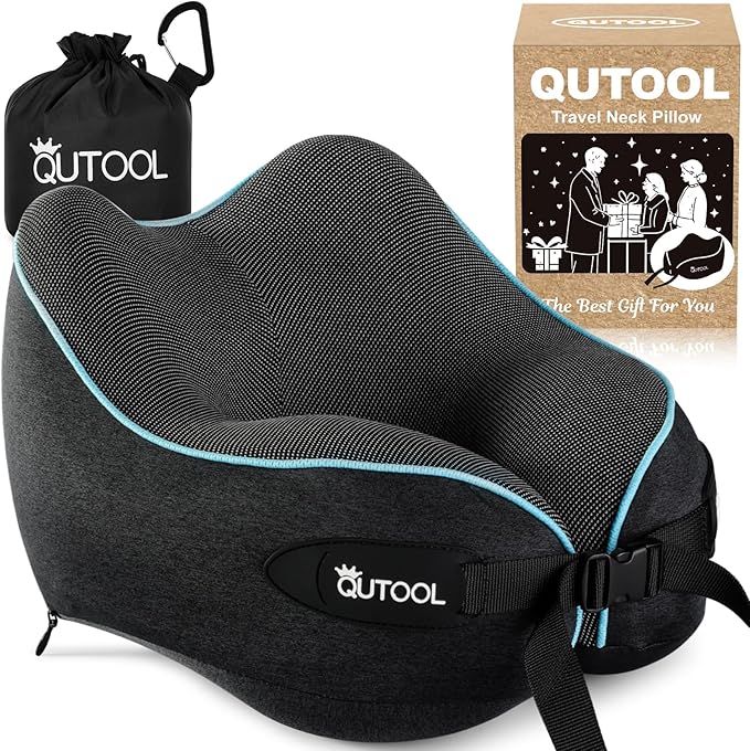 Coussin de Voyage Nuque en Mousse à Mémoire de Forme - Ergonomique et Réglable pour Dormir en Avion, Oreiller de Voyage Léger et Portable pour Voiture, Bureau, Coussion Avion Confortable - Noir : Amazon.fr: Mode