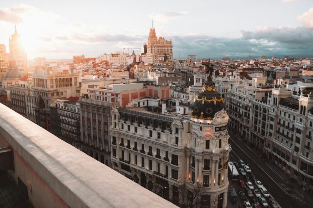 What are the top hotels in Madrid with city views?